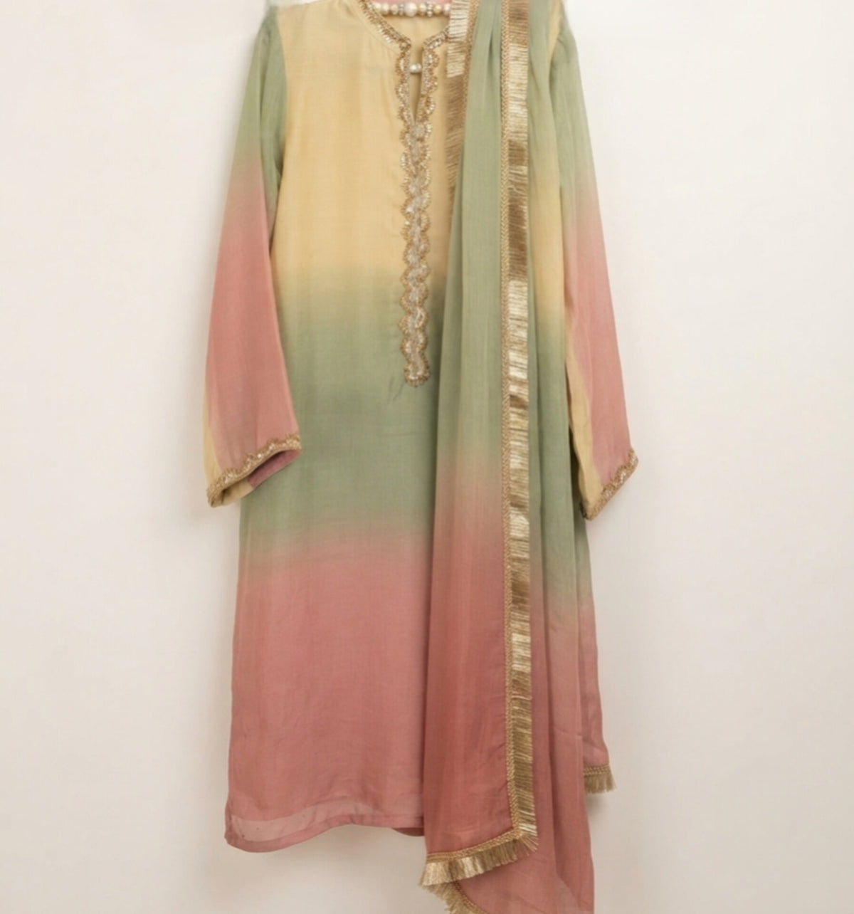 Premium Tassel Silk Tri-Color Ombré (3-Piece Suit)